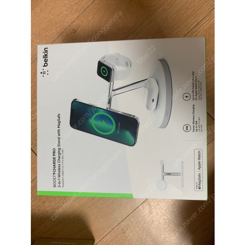미개봉 새상품) 벨킨 부스트업 프로 3in1 15W 맥세이프 충전기 스탠드 아이폰 충전기